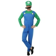 Gottsw Adult Mario and Luigi Costume, Halloween Fancy Dress Party Super Mario Luigi Cosplay Costume Men